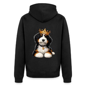 Bernedoodle Chien Couronne - Veste à capuche bio Premium Unisexe - noir - Dos - Nico (187cm)