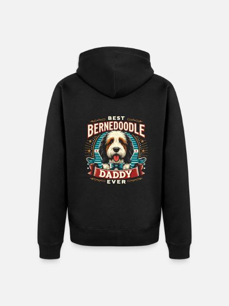 Bernedoodle Dog Daddy - Unisex Premium Organic Zip Hoodie - black