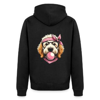 Bernedoodle Chien Chewing Gum - Veste à capuche bio Premium Unisexe - noir - Dos - Nico (187cm)