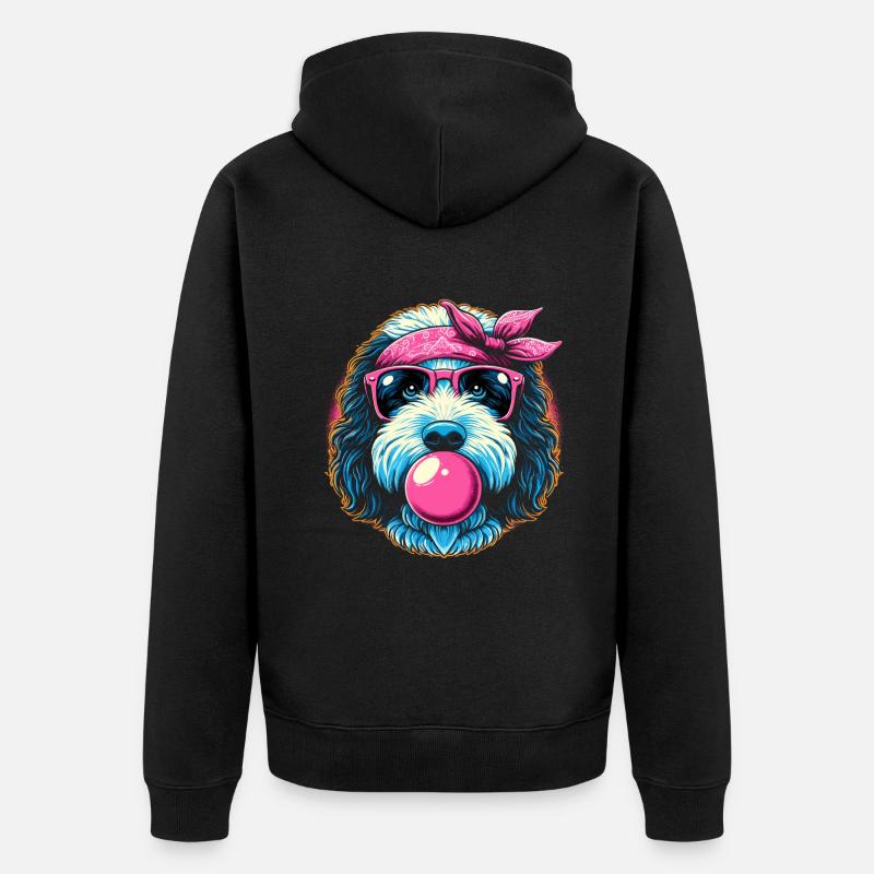 Bernedoodle Chien Chewing Gum - Veste à capuche bio Premium Unisexe - noir