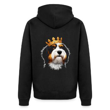 Couronne de chien Bernedoodle - Veste à capuche bio Premium Unisexe - noir - Dos - Nico (187cm)
