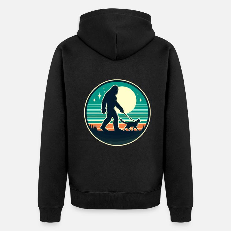Chat Bigfoot - Veste à capuche bio Premium Unisexe - noir