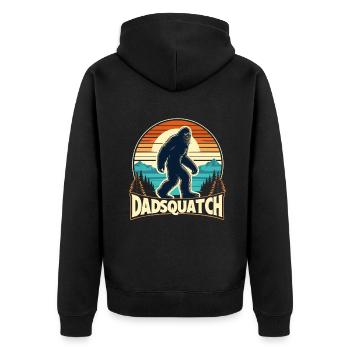 Bigfoot DADSQUATCH Dad Dad Dad Gift - Unisex Premium Organic Zip Hoodie - black - Back - Nico (187cm)