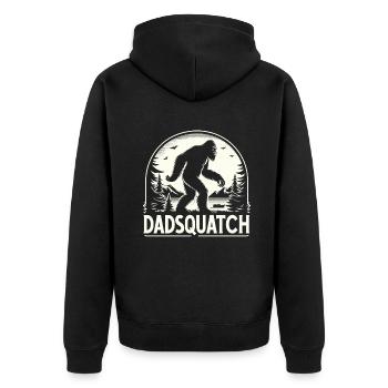 Bigfoot DADSQUATCH Dad Dad Dad Gift - Unisex Premium Organic Zip Hoodie - black - Back - Nico (187cm)