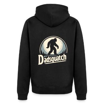 Bigfoot DADSQUATCH Dad Dad Dad Gift - Unisex Premium Organic Zip Hoodie - black - Back - Nico (187cm)