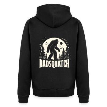 Bigfoot DADSQUATCH Dad Dad Dad Gift - Unisex Premium Organic Zip Hoodie - black - Back - Nico (187cm)