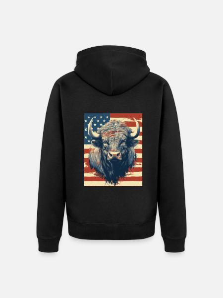 Bison - Veste à capuche bio Premium Unisexe - noir