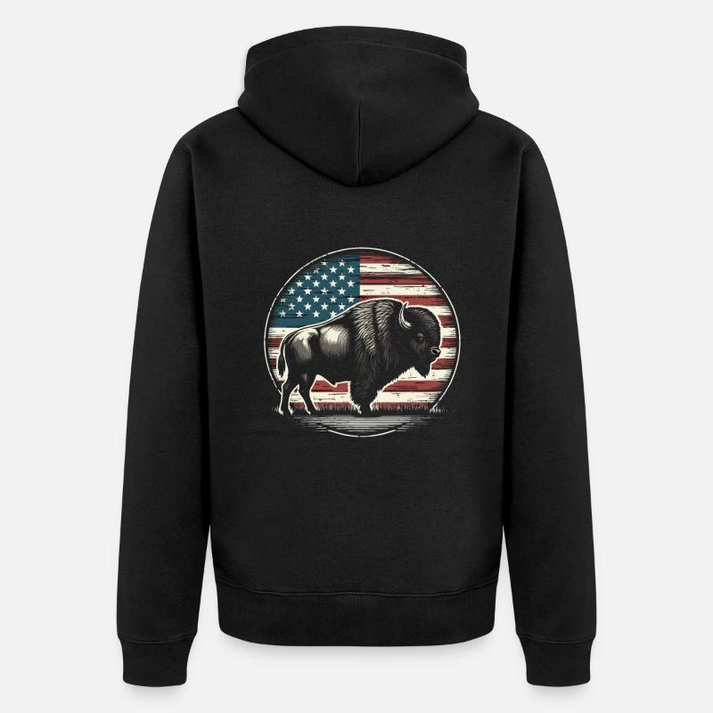 Bison - Veste à capuche bio Premium Unisexe - noir