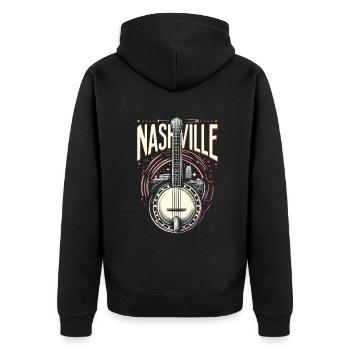 Banjo Guitare Bluegrass Musique Nashville - Veste à capuche bio Premium Unisexe - noir - Dos - Nico (187cm)