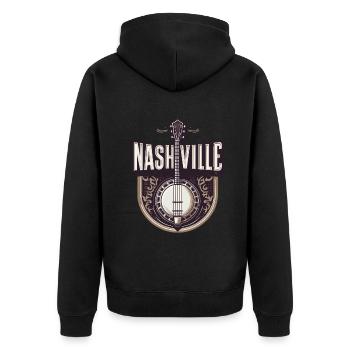 Banjo Guitare Bluegrass Musique Nashville - Veste à capuche bio Premium Unisexe - noir - Dos - Nico (187cm)