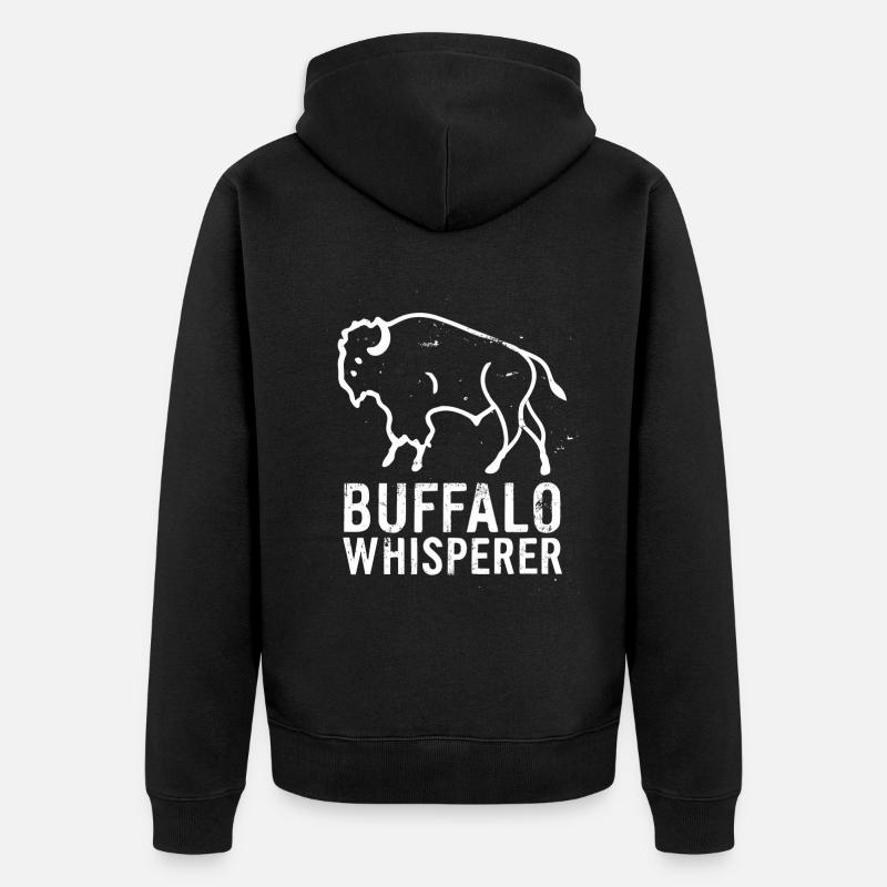 Chuchoteur de bison - Veste à capuche bio Premium Unisexe - noir