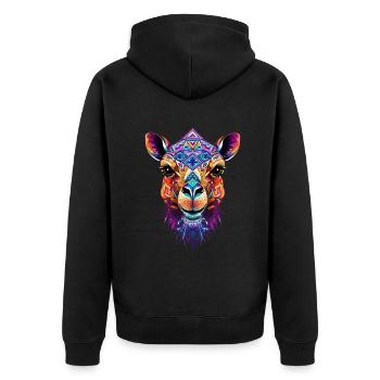 Camel abstrait - Veste à capuche bio Premium Unisexe - noir - Dos - Nico (187cm)
