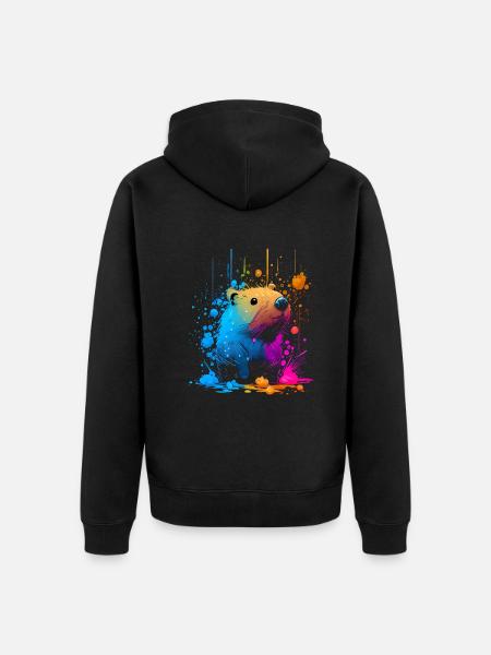 Wasserschwein - Unisex Premium Bio Zip Hoodie - Schwarz