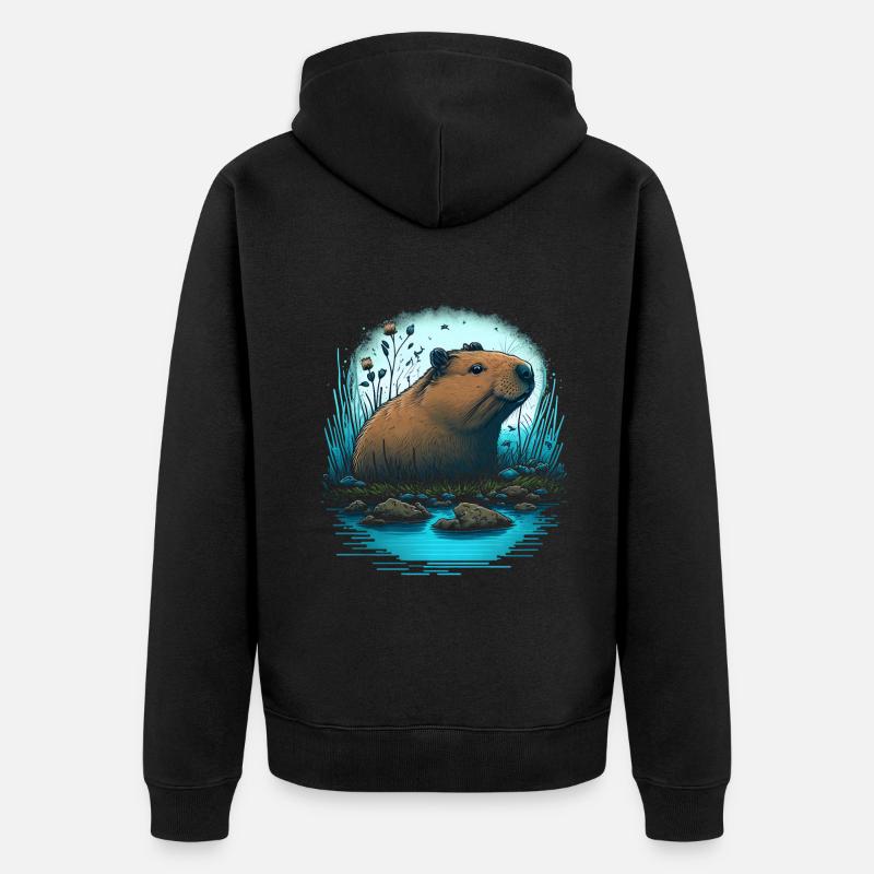 Capybara - Veste à capuche bio Premium Unisexe - noir