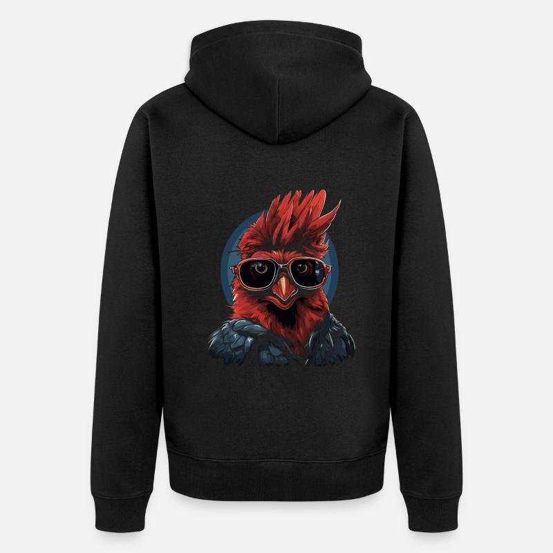 Cardinal Vogel rouge - Veste à capuche bio Premium Unisexe - noir