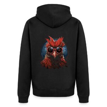 Cardinal Vogel Red Cardinal - Unisex Premium Organic Zip Hoodie - black - Back - Nico (187cm)