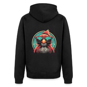 Cardinal Vogel rouge - Veste à capuche bio Premium Unisexe - noir - Dos - Nico (187cm)