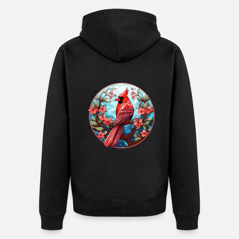 Cardinal Vogel rouge - Veste à capuche bio Premium Unisexe - noir