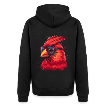 Cardinal Vogel rouge - Veste à capuche bio Premium Unisexe - noir - Dos - Nico (187cm)