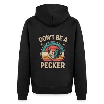 Le poulet ne soit pas un pic - Veste à capuche bio Premium Unisexe - noir - Dos - Nico (187cm)