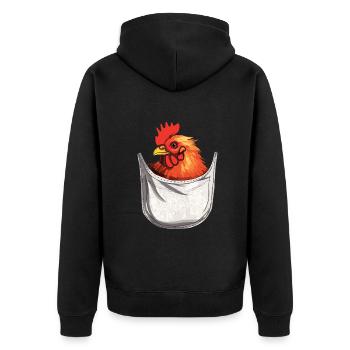 Poulet en poche - Veste à capuche bio Premium Unisexe - noir - Dos - Nico (187cm)