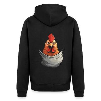 Poulet en poche - Veste à capuche bio Premium Unisexe - noir - Dos - Nico (187cm)