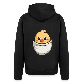 Poulet en poche - Veste à capuche bio Premium Unisexe - noir - Dos - Nico (187cm)