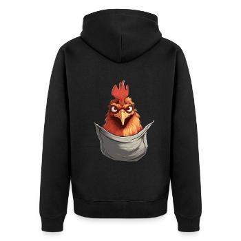 Poulet en poche - Veste à capuche bio Premium Unisexe - noir - Dos - Nico (187cm)