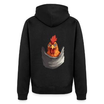 Poulet en poche - Veste à capuche bio Premium Unisexe - noir - Dos - Nico (187cm)