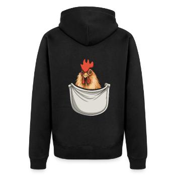 Poulet en poche - Veste à capuche bio Premium Unisexe - noir - Dos - Nico (187cm)