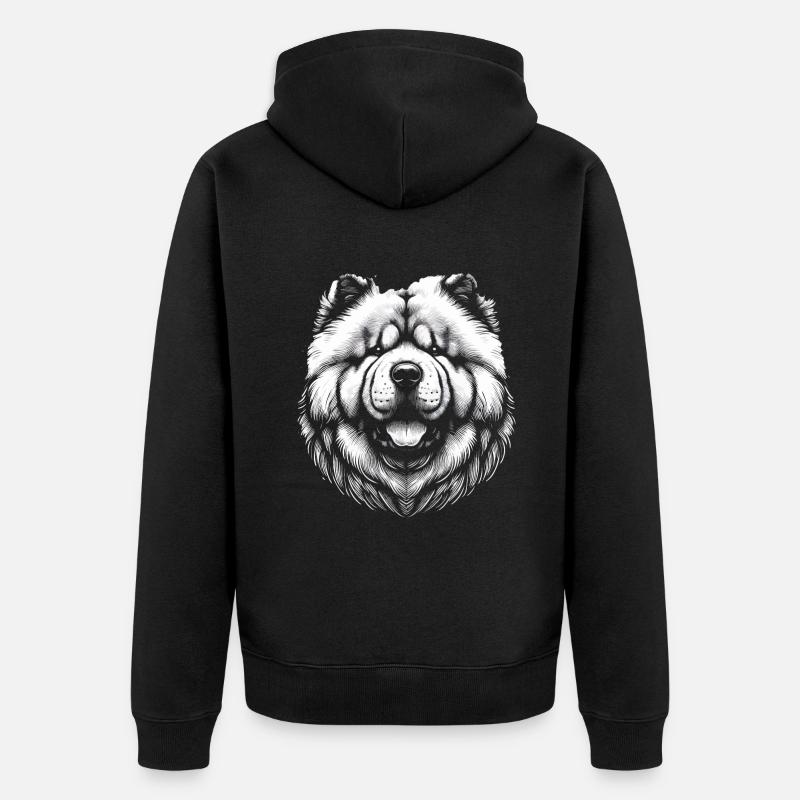 Chow Chow Chien - Veste à capuche bio Premium Unisexe - noir