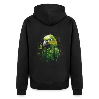 Wellensittich Sittich - Unisex Premium Bio Zip Hoodie - Schwarz - Hinten - Nico (187cm)