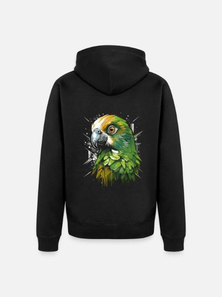 Budgie Parakeet - Unisex Premium Organic Zip Hoodie - black
