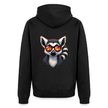 Un lémurien stylé portant des lunettes de soleil - Veste à capuche bio Premium Unisexe - noir - Dos - Nico (187cm)