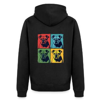 Un bulldog avec un style pop art - Veste à capuche bio Premium Unisexe - noir - Dos - Nico (187cm)