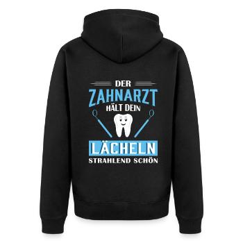 Zahnarzt Zahnhygieniker Zahnarztpraxis stomatologe - Unisex Premium Bio Zip Hoodie - Schwarz - Hinten - Nico (187cm)