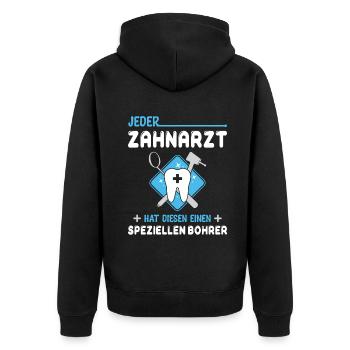 Zahnarzt Zahnhygieniker Zahnarztpraxis stomatologe - Unisex Premium Bio Zip Hoodie - Schwarz - Hinten - Nico (187cm)