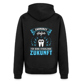 Zahnarzt Zahnhygieniker Zahnarztpraxis stomatologe - Unisex Premium Bio Zip Hoodie - Schwarz - Hinten - Nico (187cm)