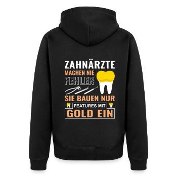 Zahnarzt Zahnhygieniker Zahnarztpraxis stomatologe - Unisex Premium Bio Zip Hoodie - Schwarz - Hinten - Nico (187cm)