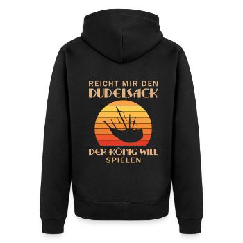 Dudelsackspieler Dudelsack Männer Geschenk - Unisex Premium Bio Zip Hoodie - Schwarz - Hinten - Nico (187cm)