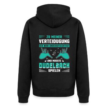 Dudelsackspieler Dudelsack Männer Geschenk - Unisex Premium Bio Zip Hoodie - Schwarz - Hinten - Nico (187cm)