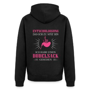 Dudelsackspieler Dudelsack Männer Geschenk - Unisex Premium Bio Zip Hoodie - Schwarz - Hinten - Nico (187cm)