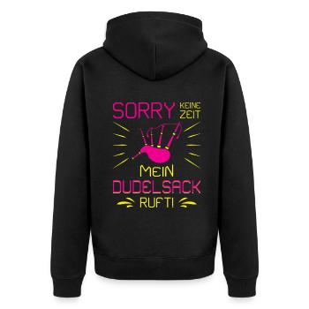 Dudelsackspieler Dudelsack Männer Geschenk - Unisex Premium Bio Zip Hoodie - Schwarz - Hinten - Nico (187cm)