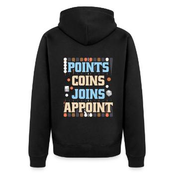Backgammon Spiel - Unisex Premium Bio Zip Hoodie - Schwarz - Hinten - Nico (187cm)