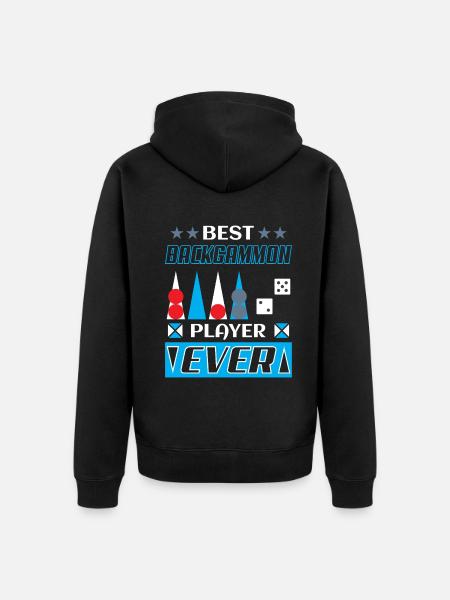 Backgammon Spiel - Unisex Premium Bio Zip Hoodie - Schwarz