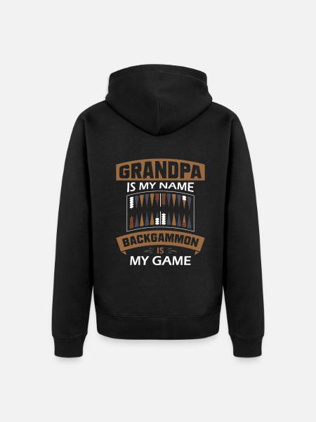 Backgammon Spiel - Unisex Premium Bio Zip Hoodie - Schwarz