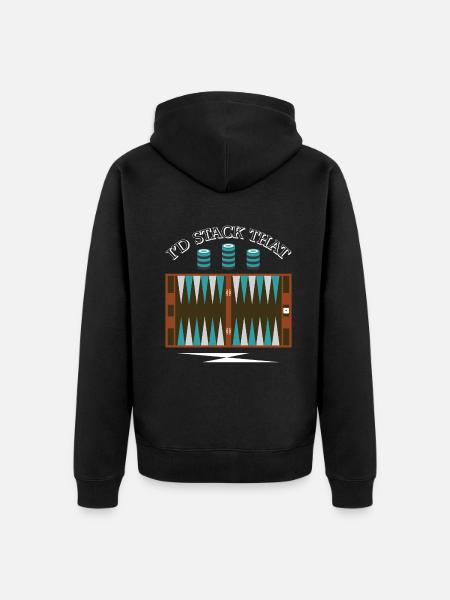 Backgammon Spiel - Unisex Premium Bio Zip Hoodie - Schwarz