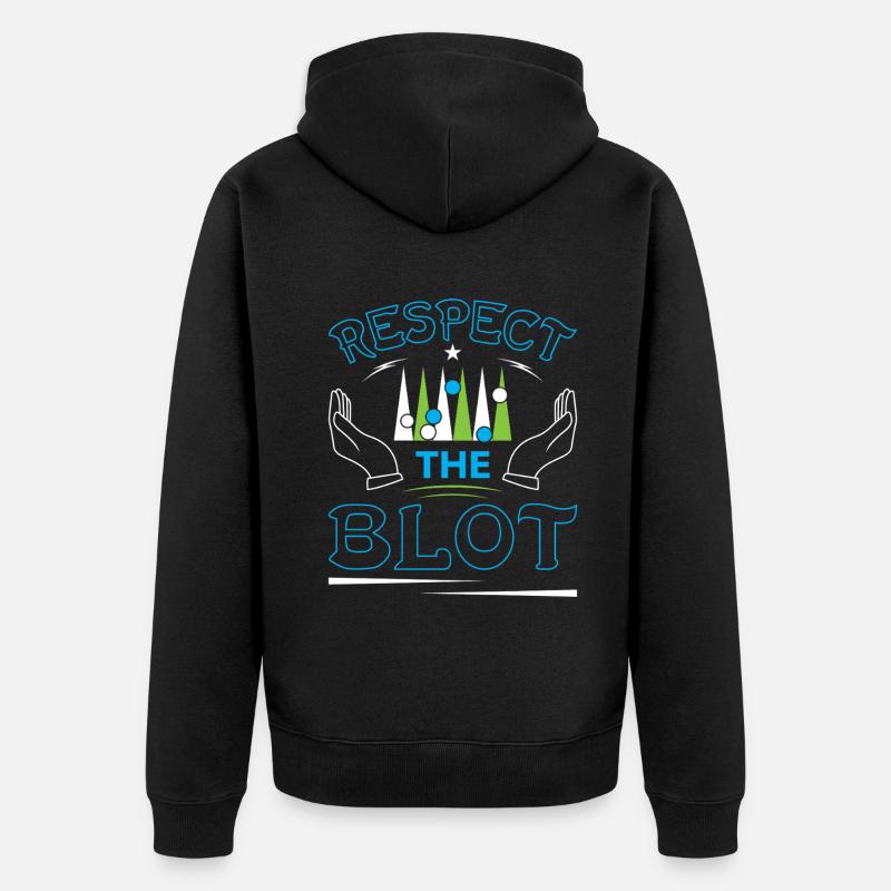Backgammon Spiel - Unisex Premium Bio Zip Hoodie - Schwarz
