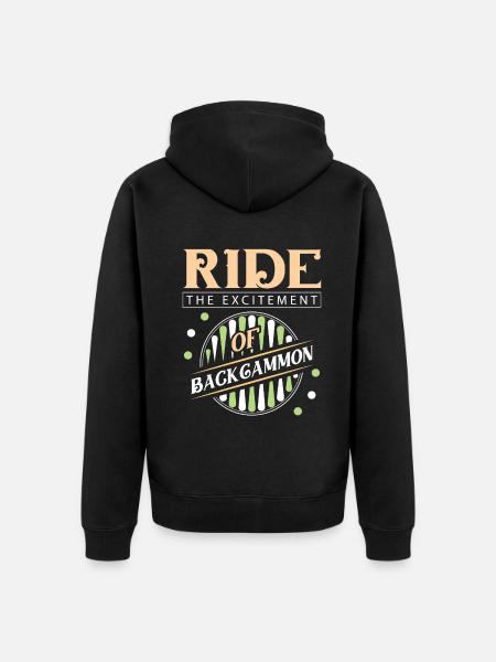 Backgammon Spiel - Unisex Premium Bio Zip Hoodie - Schwarz
