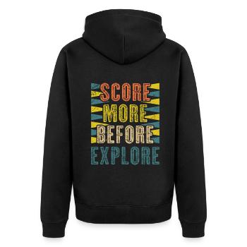 Backgammon Spiel - Unisex Premium Bio Zip Hoodie - Schwarz - Hinten - Nico (187cm)